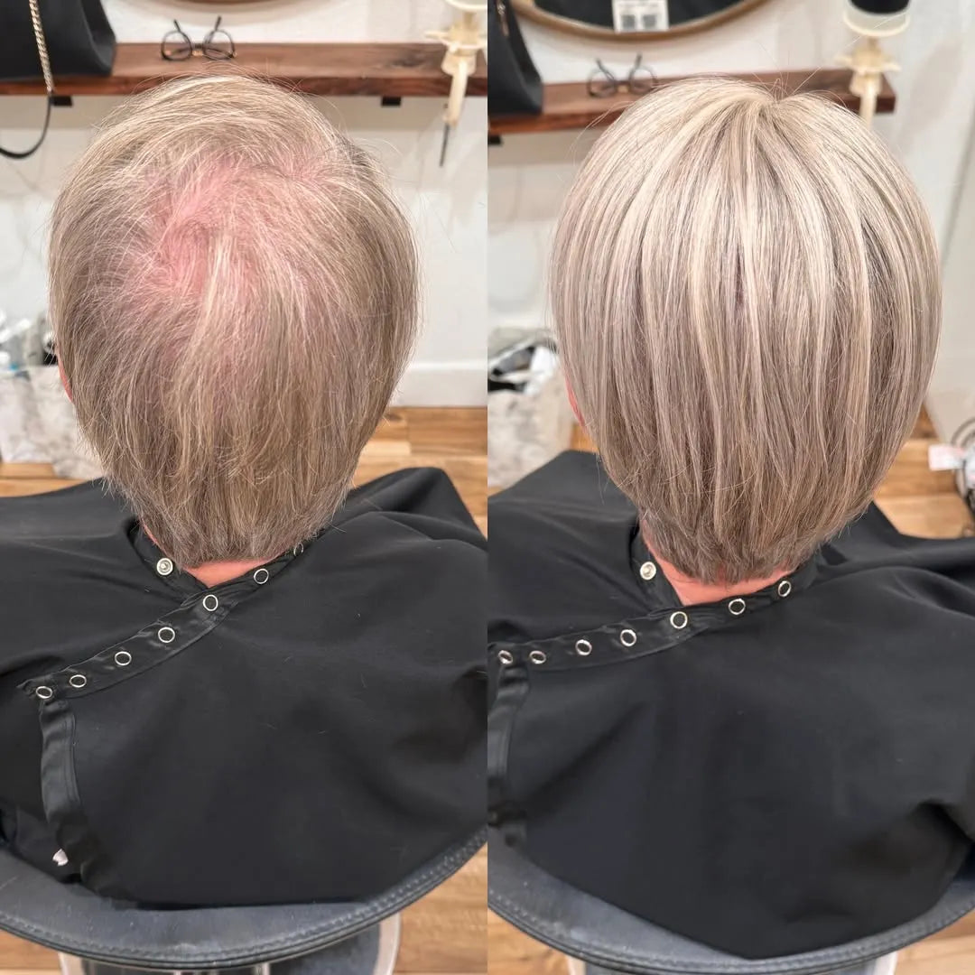 Straight Hair Topper for Crown Thinning  ̈C Natural Coverage at the Crown